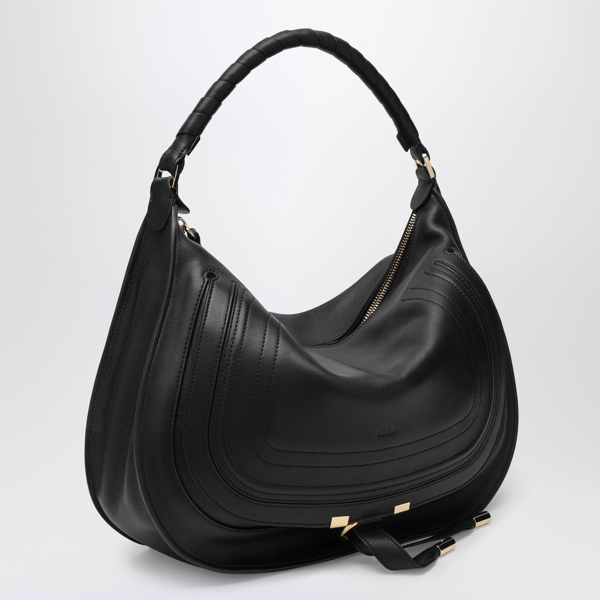 Black leather Marcie shoulder bag