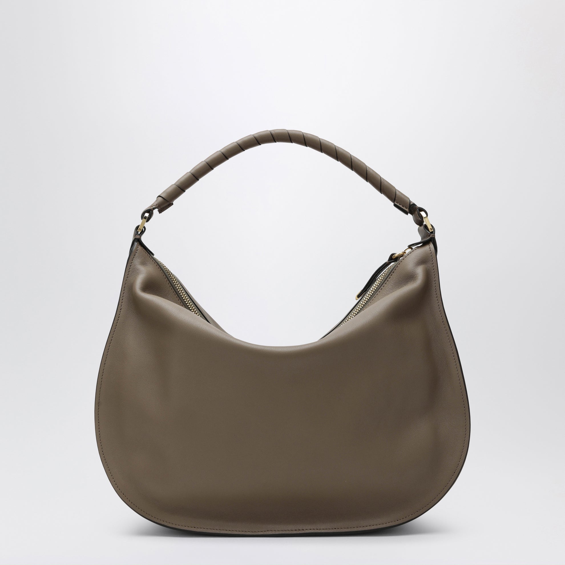 Marcie Schultertasche in Taupe aus Leder