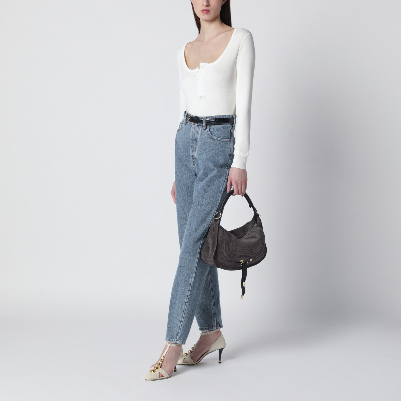 Borsa Marcie piccola marrone in suede