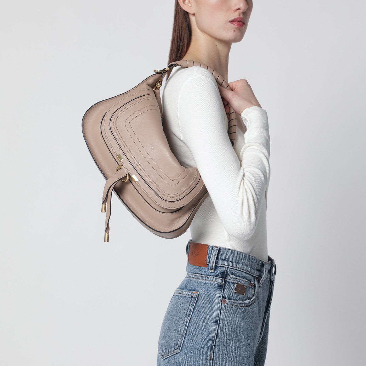 Petit sac Marcie en cuir Wood Smoke