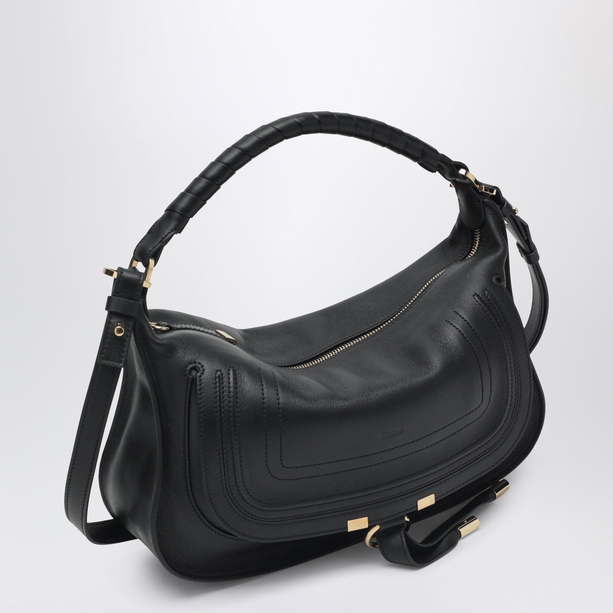 Small Marcie leather bag in black