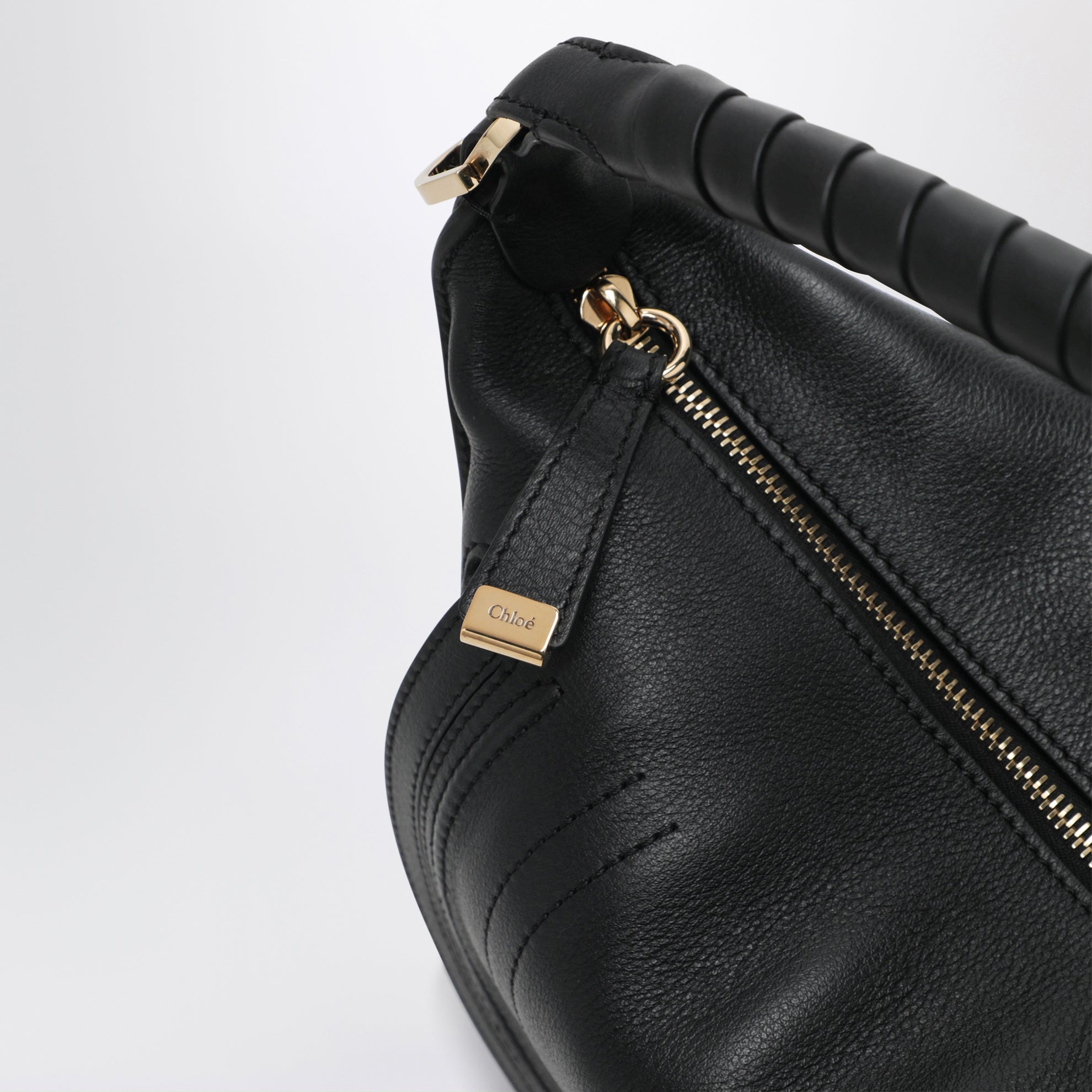 Small Marcie leather bag in black