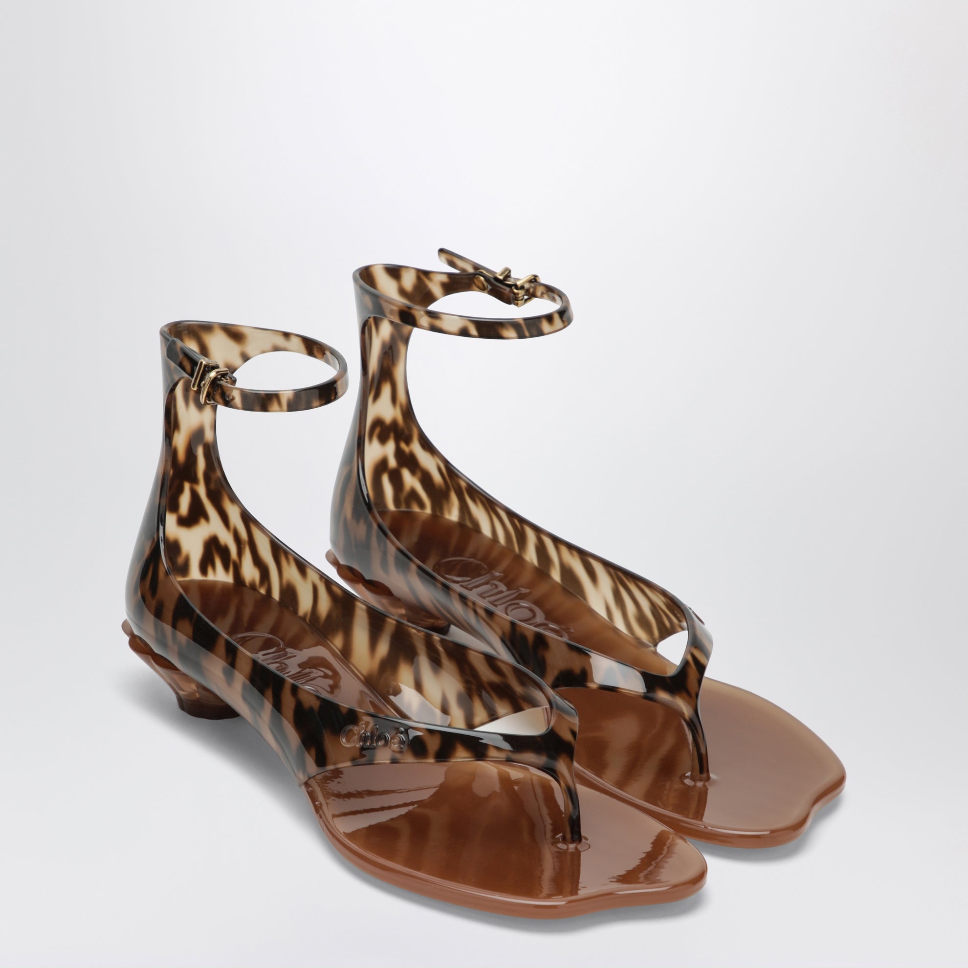 Sandales Jelly en TPU avec imprimé léopard