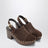 Jeannette Keil-Clogs aus Veloursleder, schokobraun