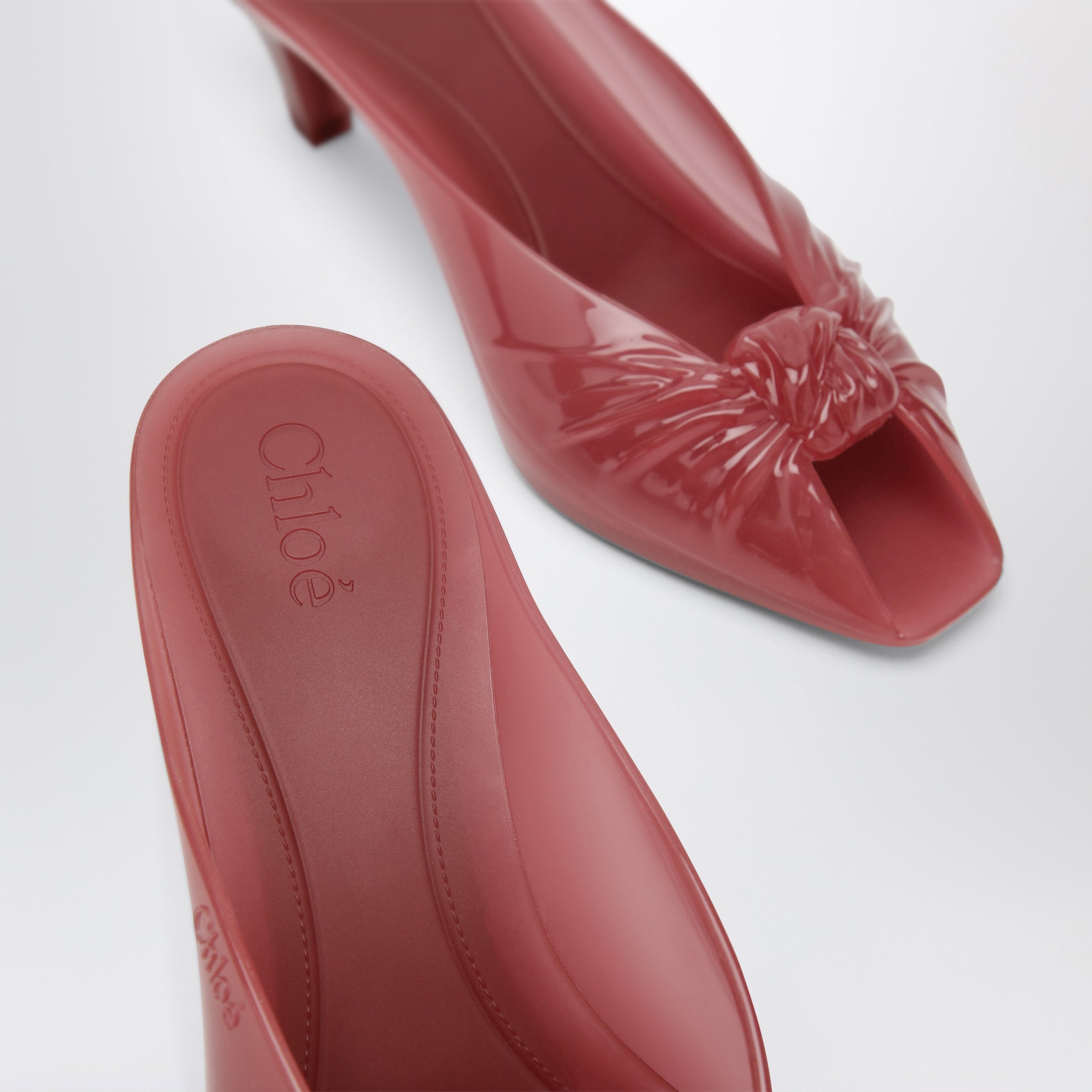 Sabot Jelly con fiocco in TPU trasparente rosa