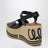 Sandales compensées Sand en cuir noir