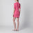 Pink Henley mini dress in cotton jersey