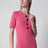 Pink Henley mini dress in cotton jersey