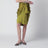 Green draped silk skirt