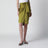 Green draped silk skirt