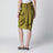Green draped silk skirt