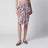 Midi silk skirt with multicolour floral print