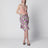 Midi silk skirt with multicolour floral print