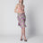 Draped silk skirt with floral pattern