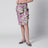 Draped silk skirt with floral pattern