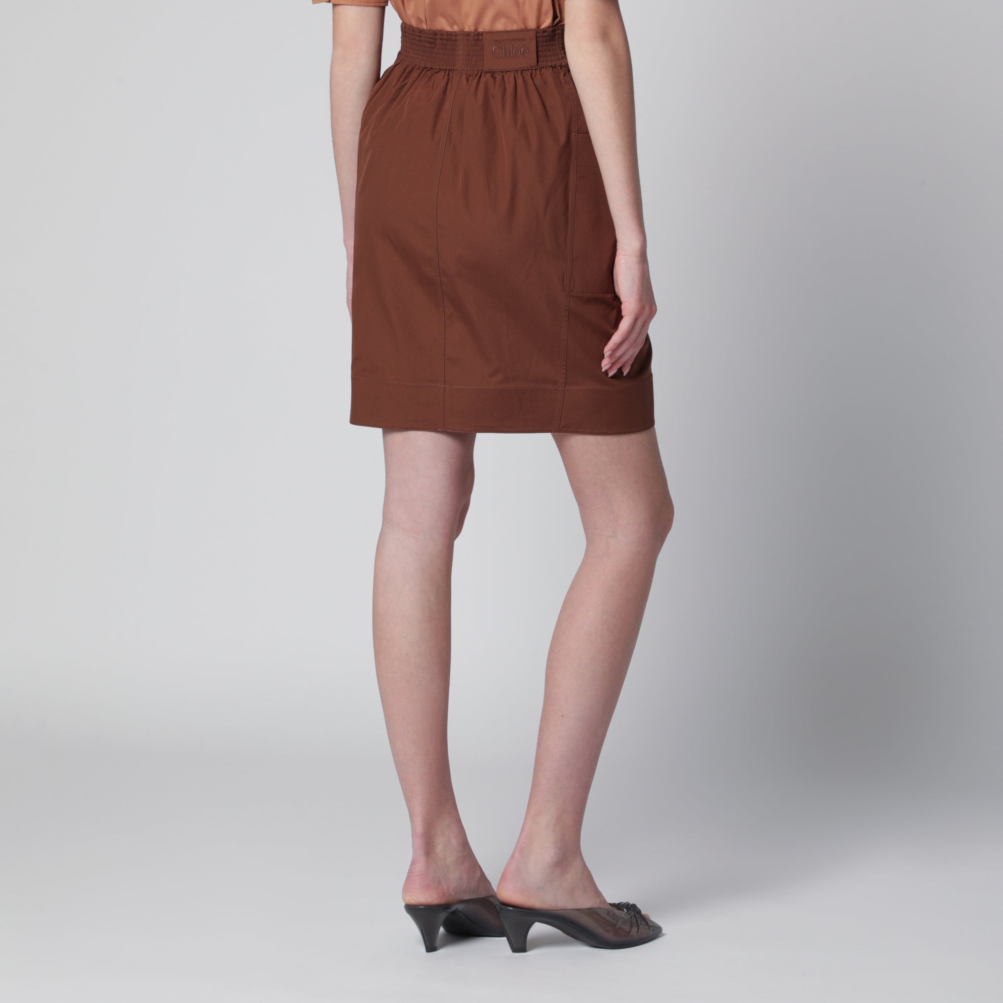 Brown skirt with oversized bow
