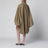 Oversized cape coat in olive green poplin