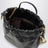 Borsa a spalla piccola Icons con catena in pelle nera