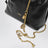 Borsa a spalla piccola Icons con catena in pelle nera