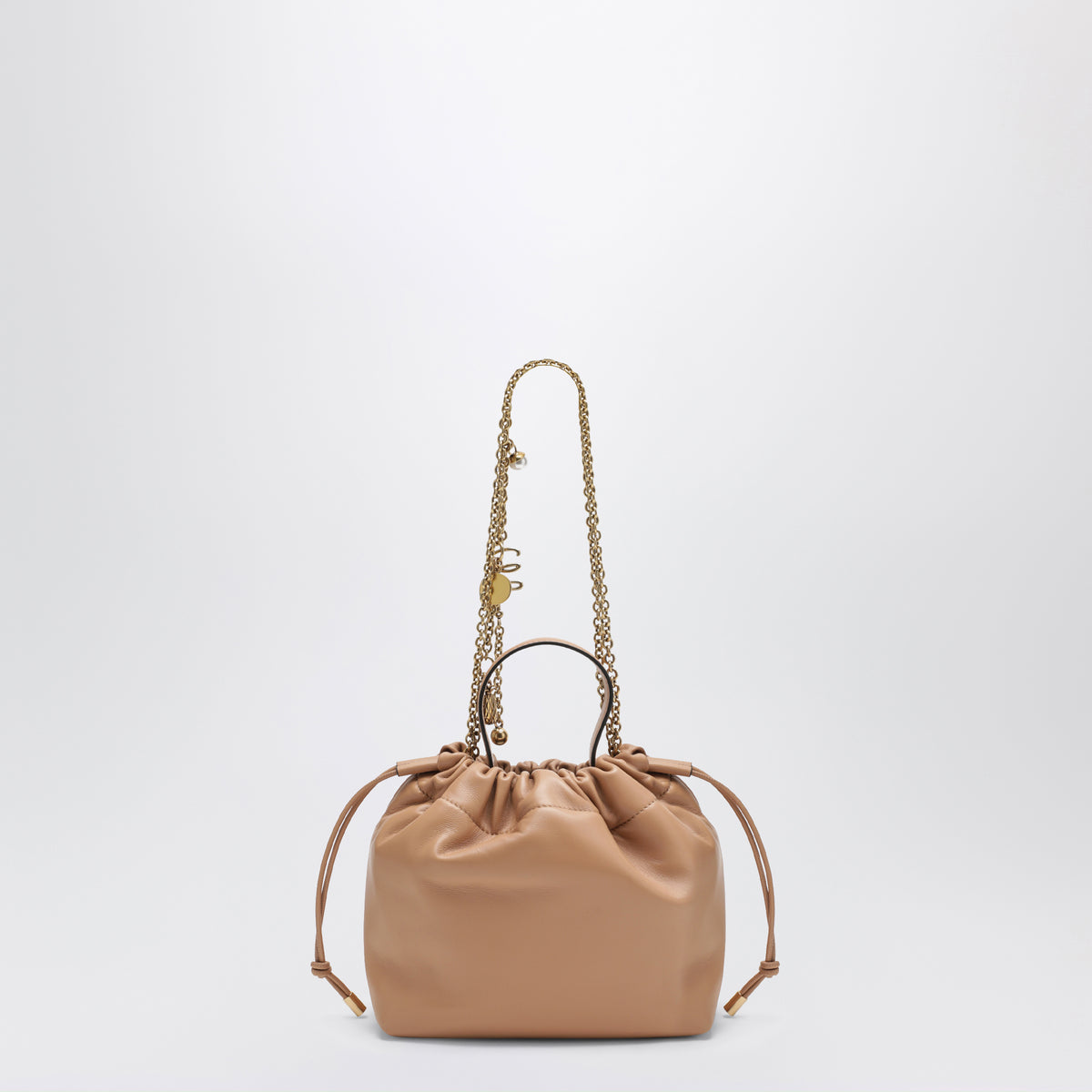 Kleine hellbraune Icons Schultertasche mit Kette