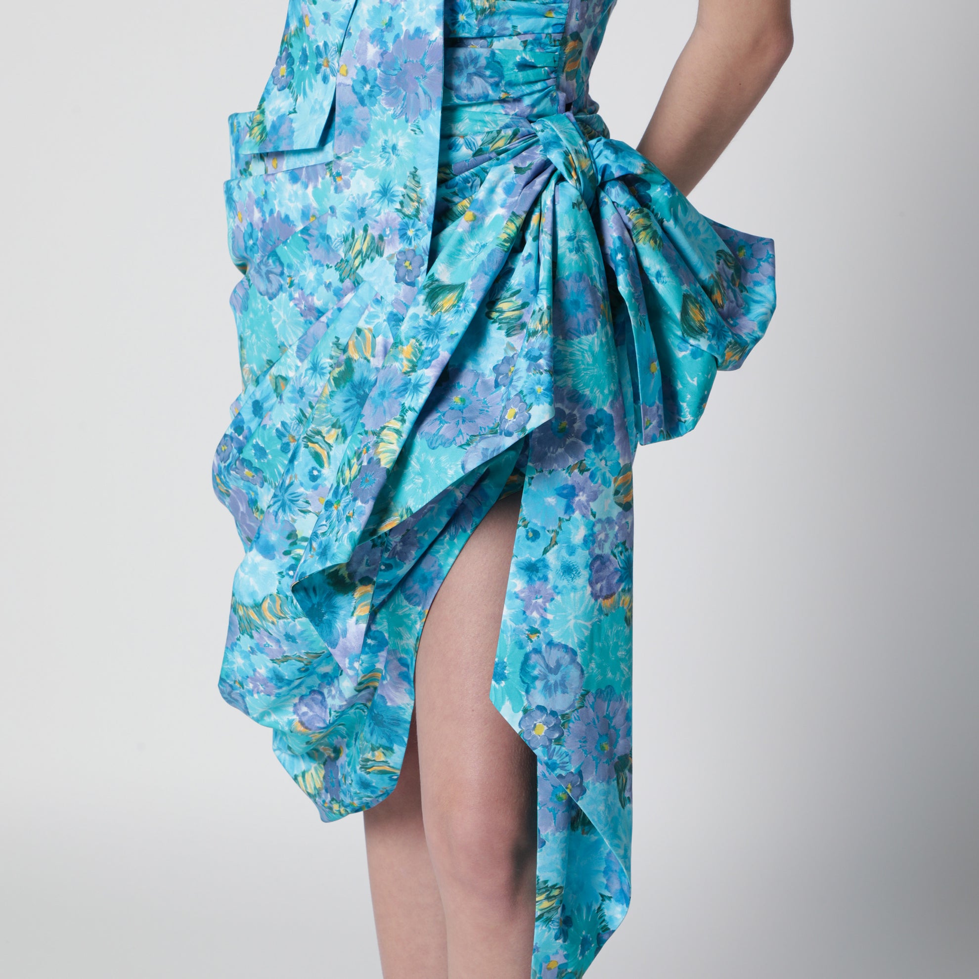 Wickel-Midikleid Bustier aus Bio-Baumwollpopeline, bunt