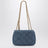 Heritage small quilted denim shoulder bag in blue
