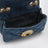 Heritage small quilted denim shoulder bag in blue