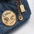 Heritage small quilted denim shoulder bag in blue