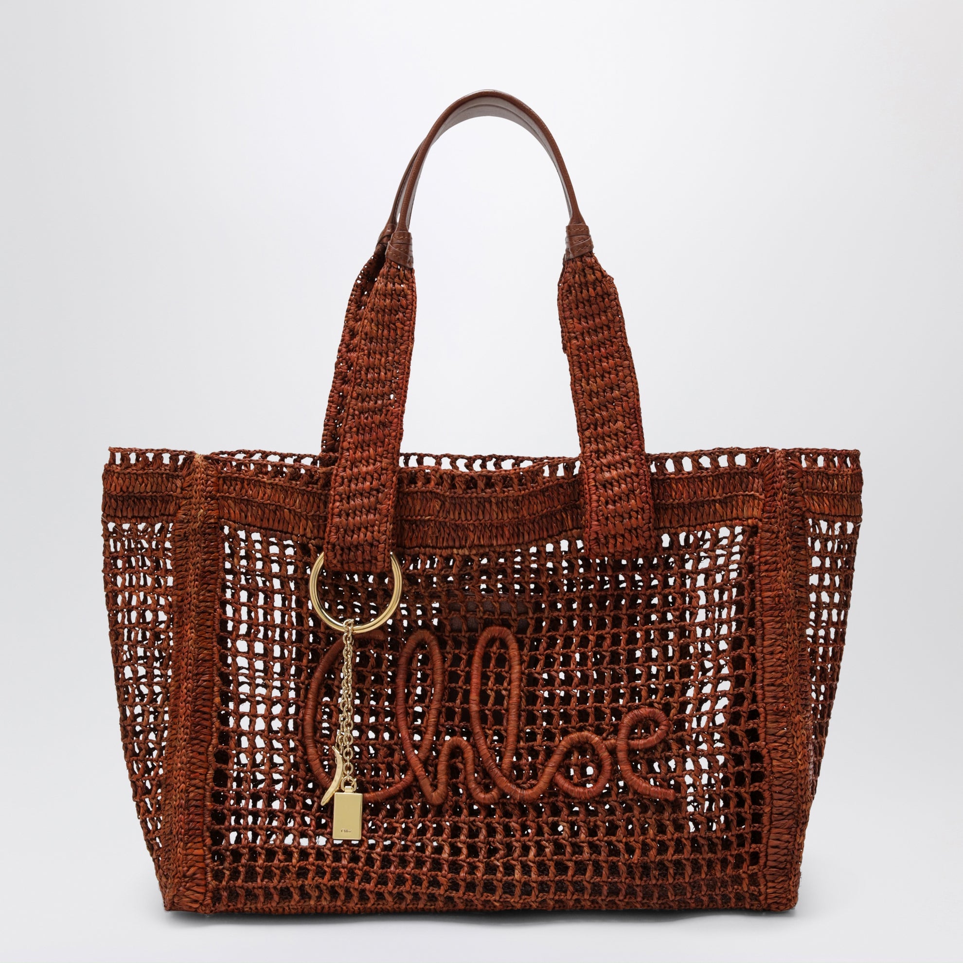 East-West Summer Banana Summery brown raffia tote bag
