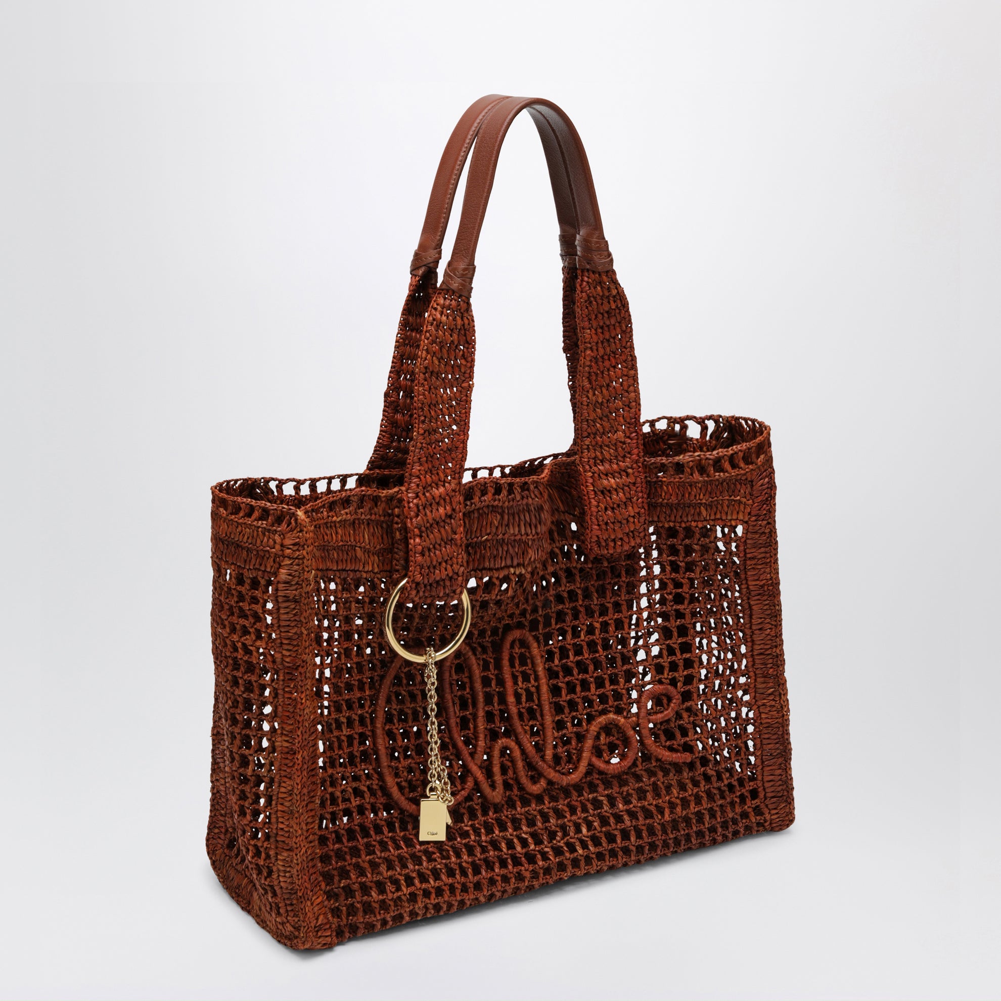 East-West Summer Banana Summery brown raffia tote bag