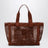 East-West Summer Banana Summery brown raffia tote bag