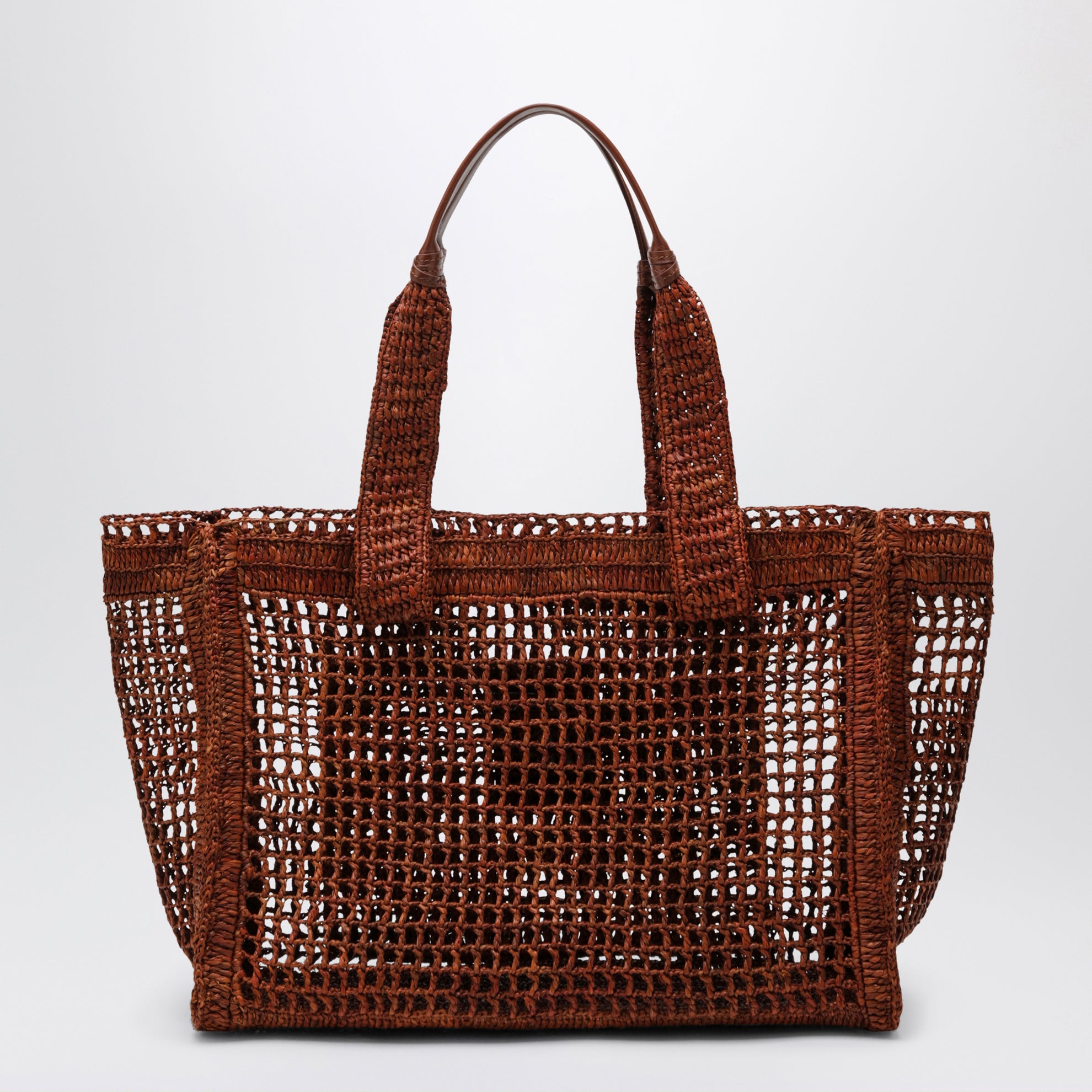 East-West Summer Banana Summery brown raffia tote bag