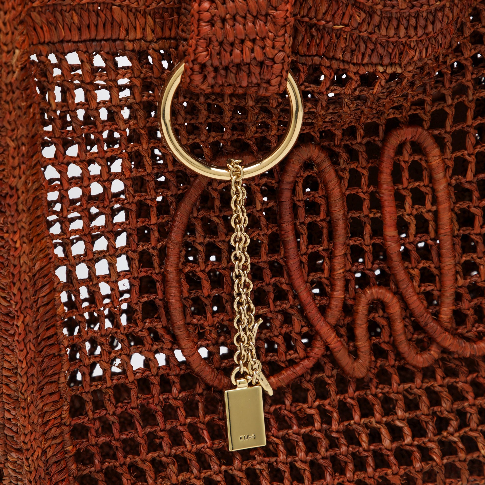 East-West Summer Banana Summery brown raffia tote bag