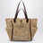 Borsa Iconic in rafia e pelle color sabbia/marrone