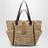 Borsa Iconic in rafia e pelle color sabbia/marrone