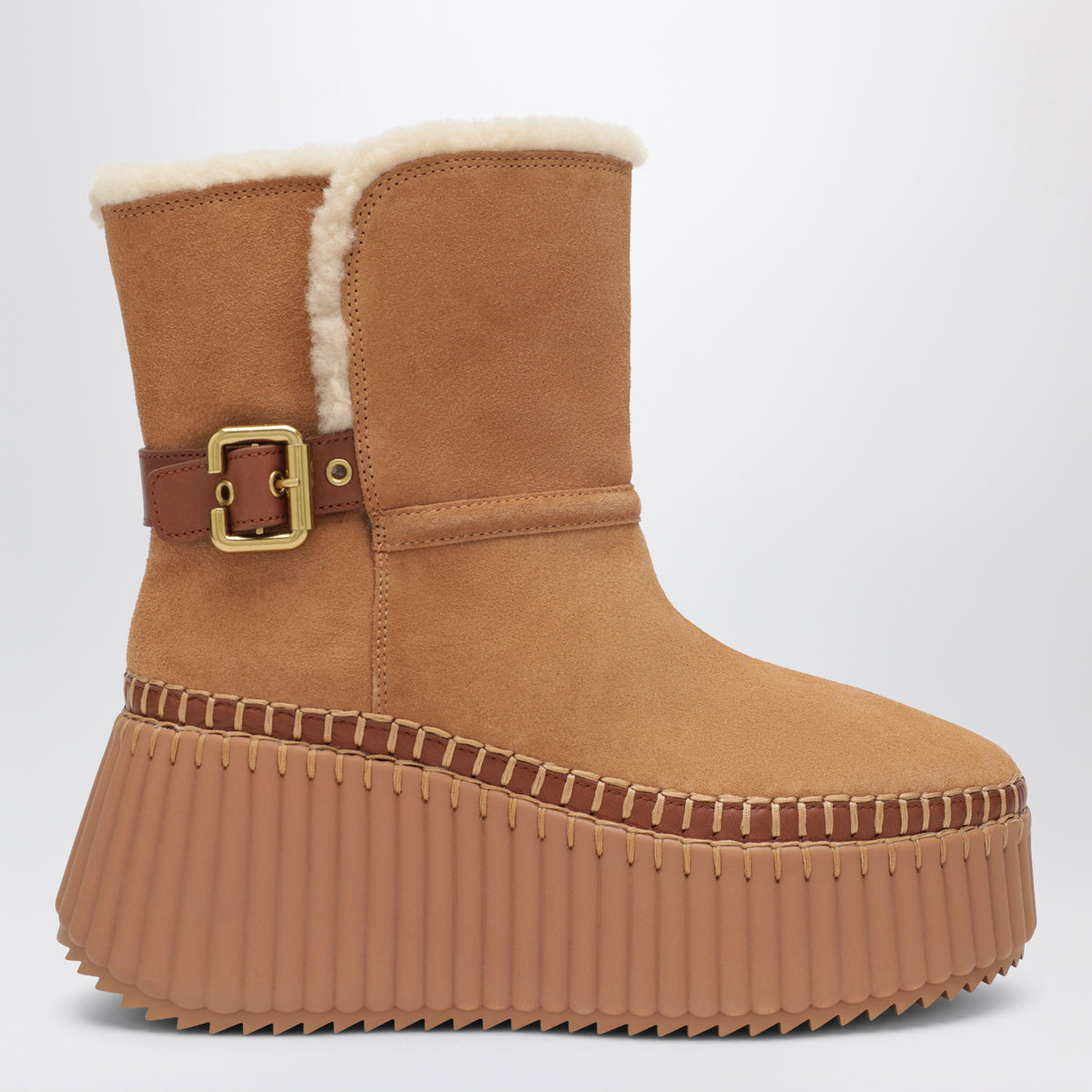 Bottines Nama marron en daim de vachette