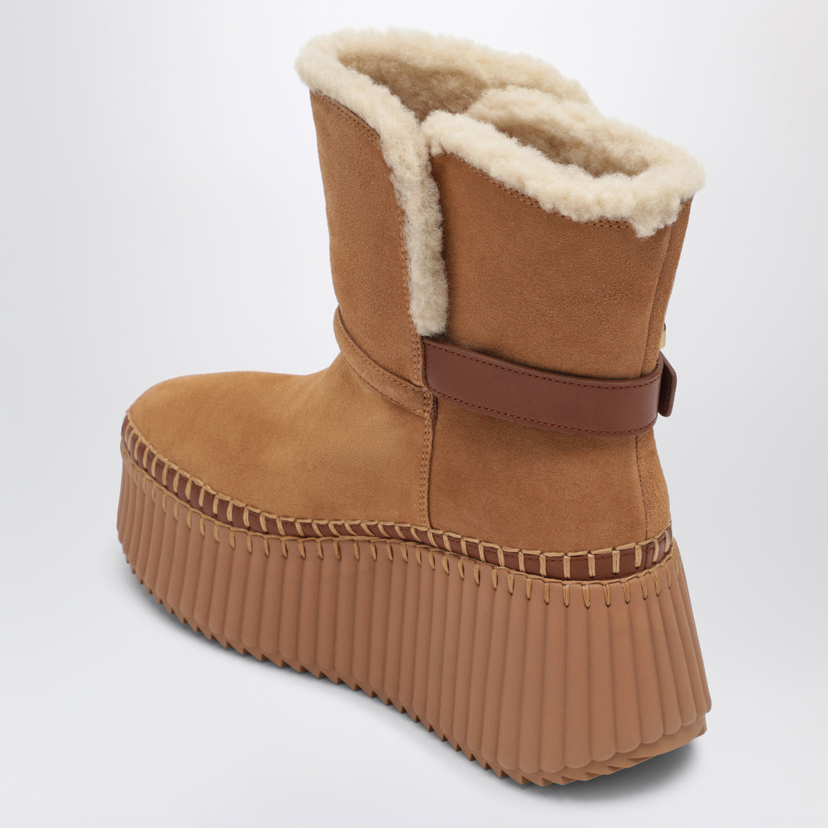 Bottines Nama marron en daim de vachette