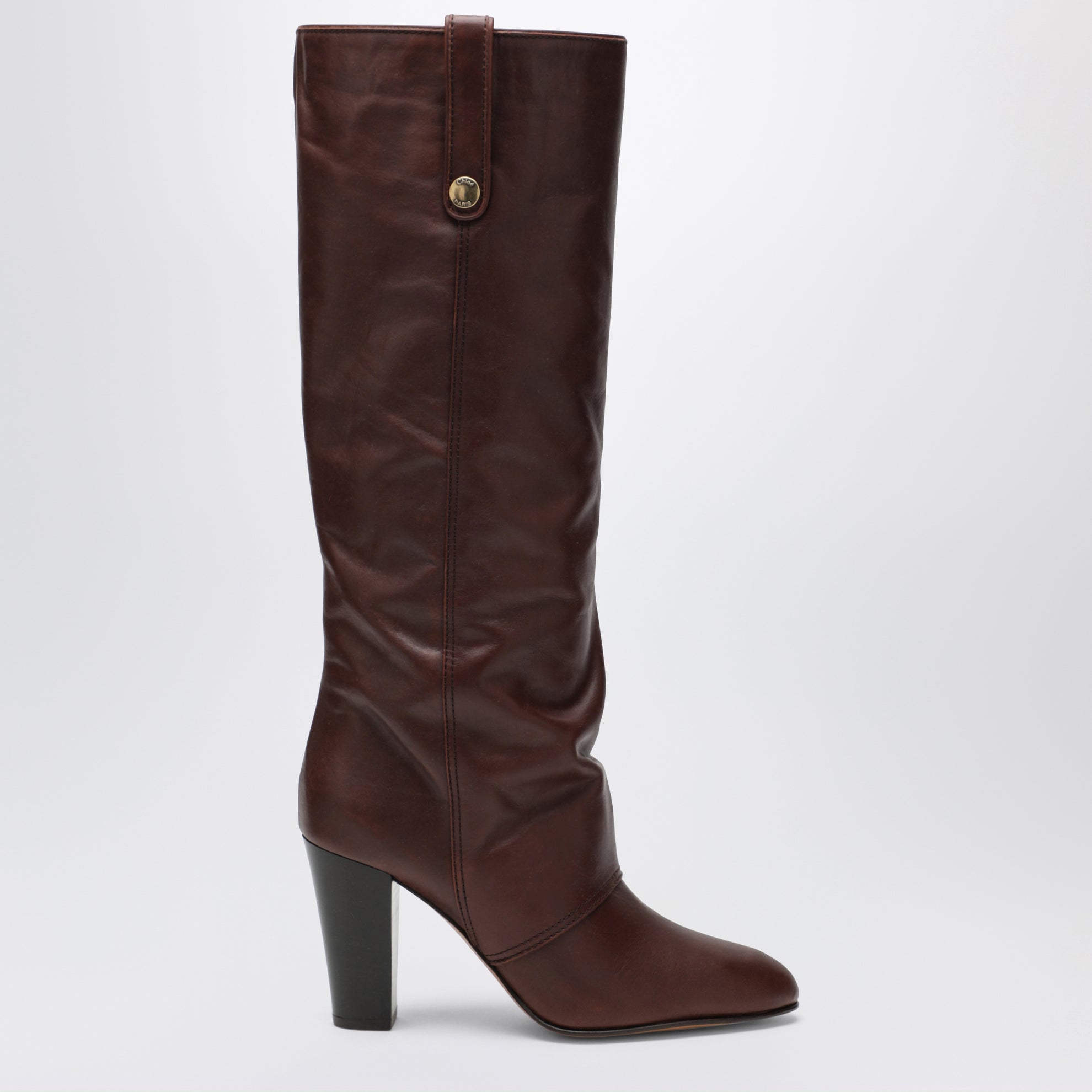 Braune Anouk Stiefel mit Absatz aus Leder