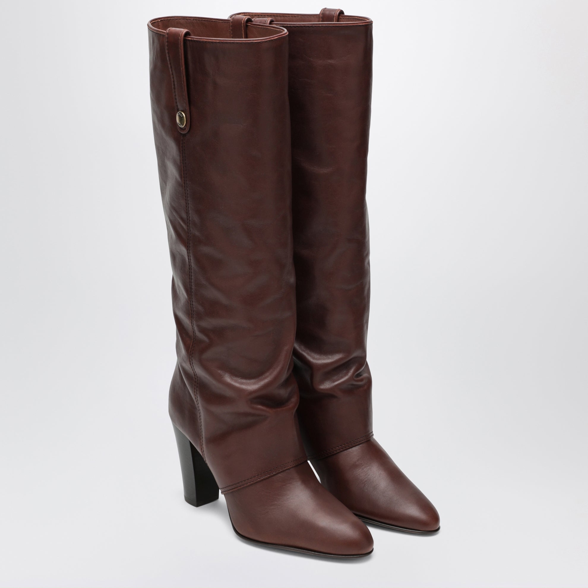 Braune Anouk Stiefel mit Absatz aus Leder