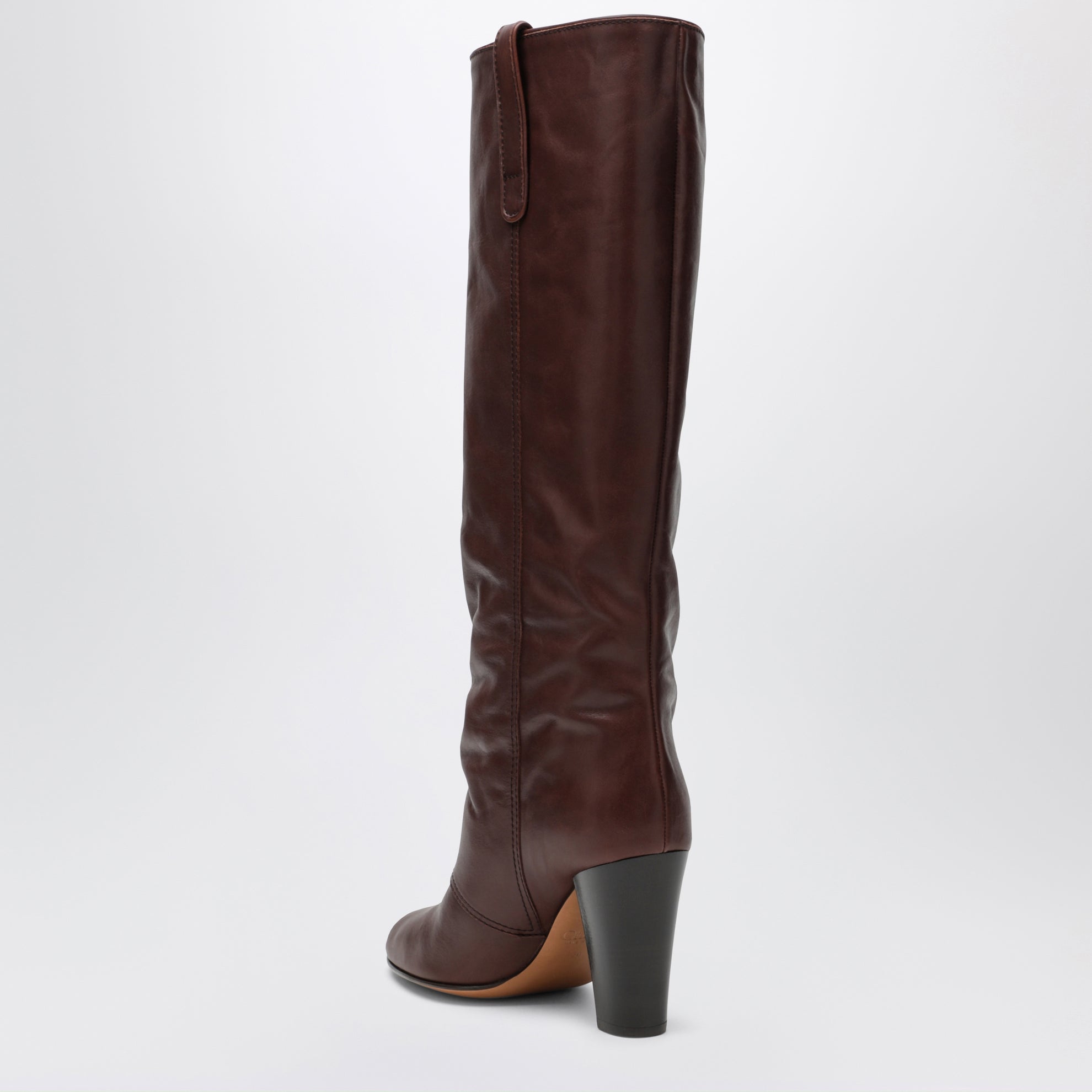 Braune Anouk Stiefel mit Absatz aus Leder