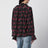 Schwarze Bluse mit Volants aus Seide mit Blumenprint