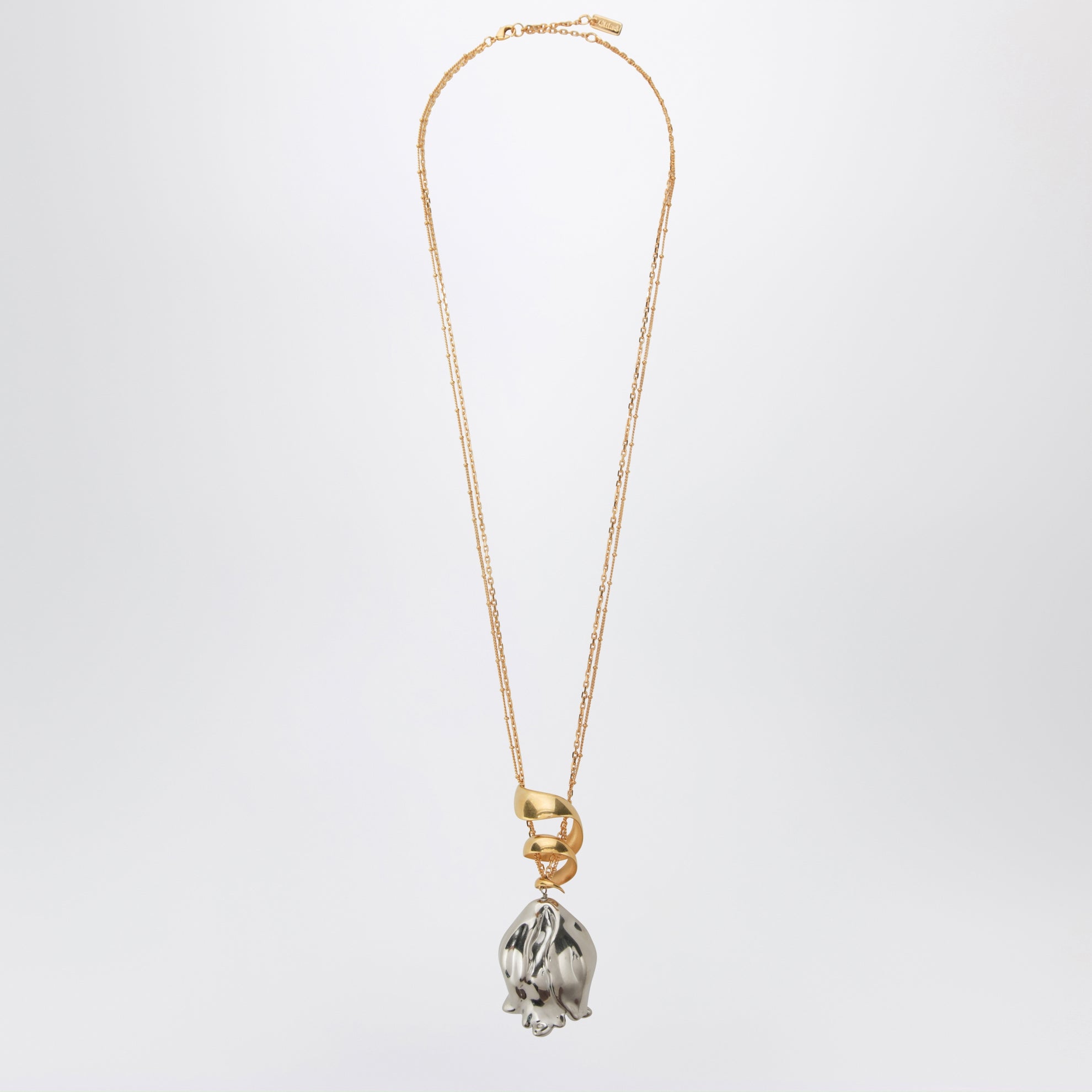 Collier avec pendentif fleur doré/argenté