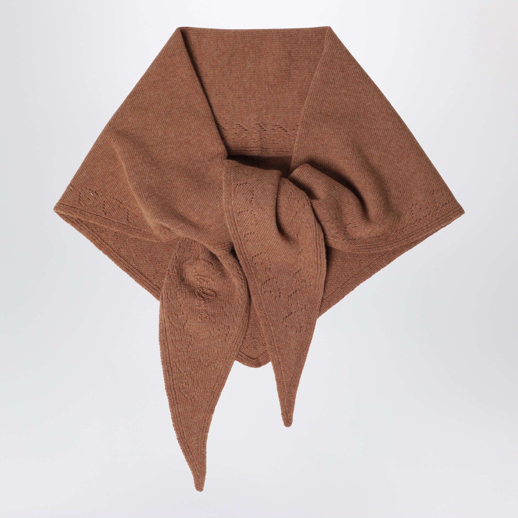 Sciarpa triangolare Iconic cammello in lana