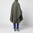 Green check cape coat in wool