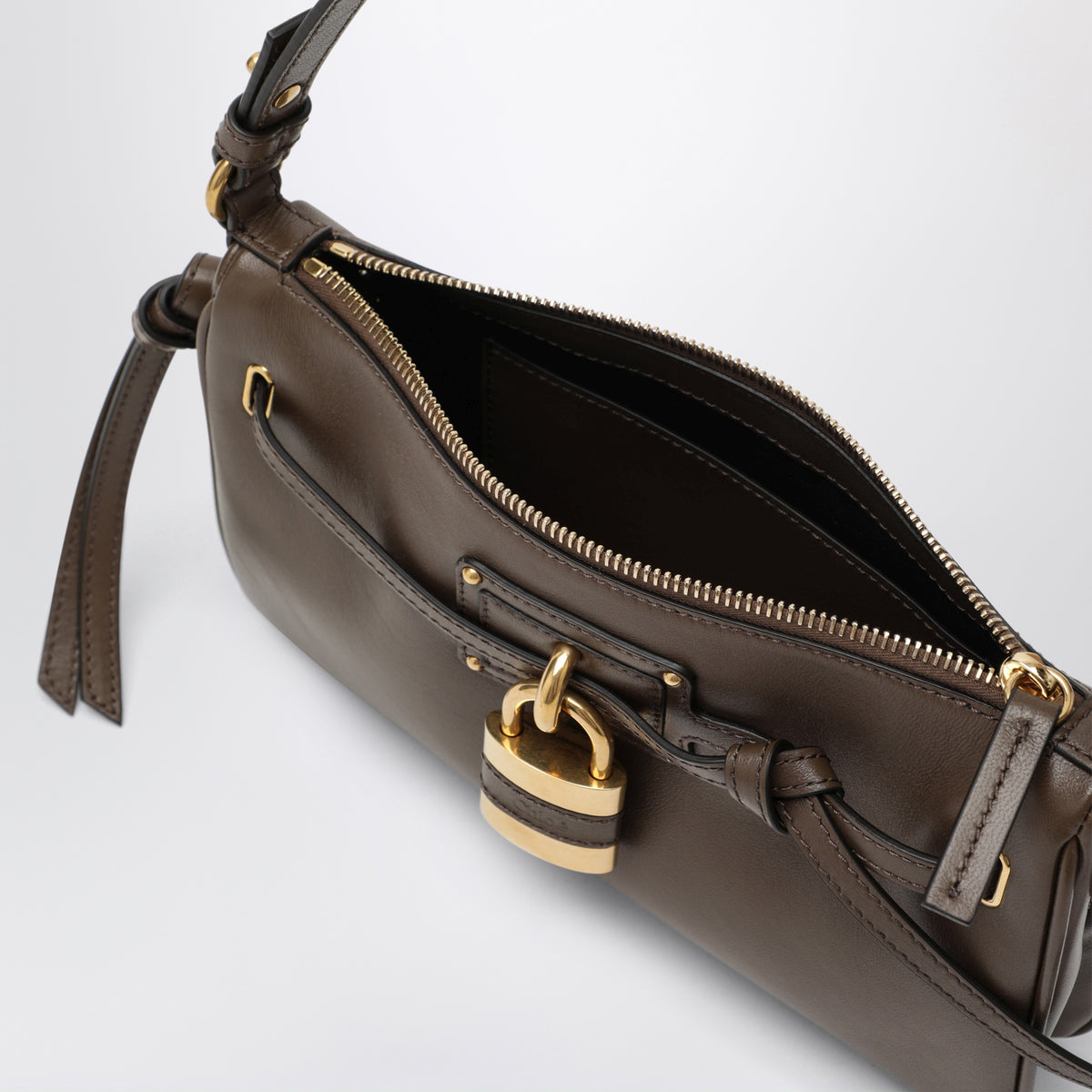 Mini Paddington Sling brown nappa clutch bag