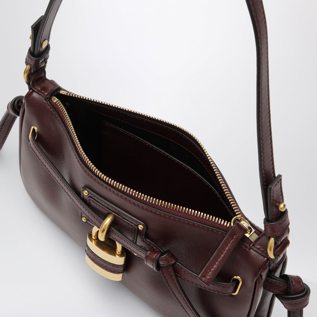 Burnt Red Mini Paddington Sling pouch in nappa leather