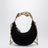 Sac hobo noir en daim avec poignée sculpturale