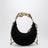 Sac hobo noir en daim avec poignée sculpturale