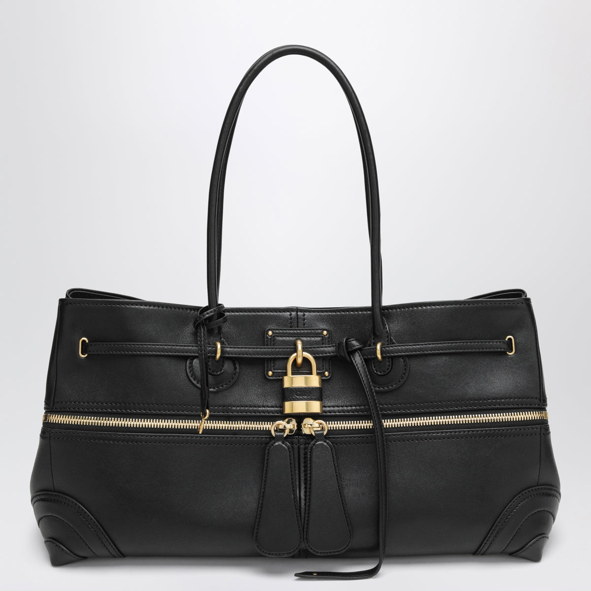 Paddington Sling große schwarze Lammledertasche