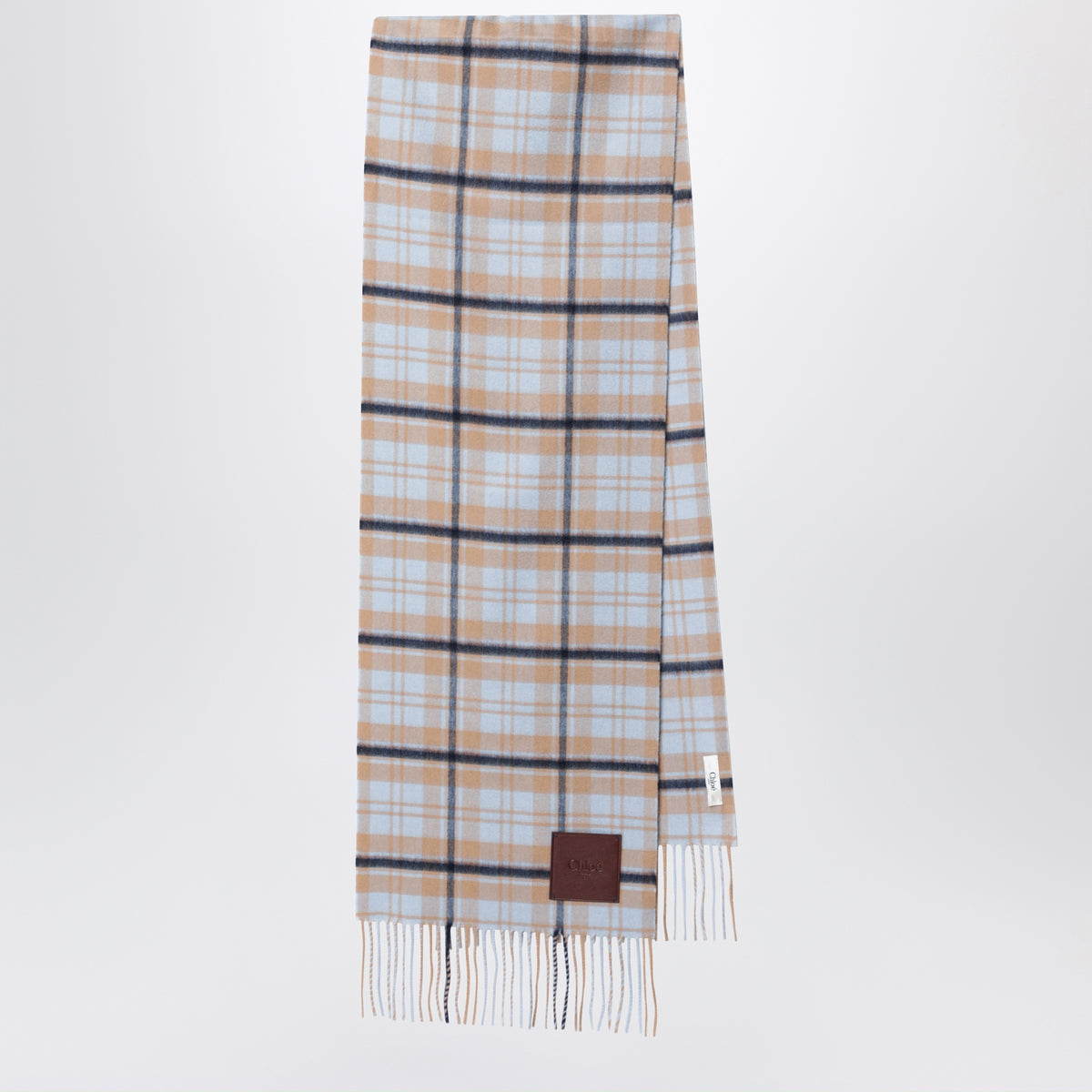 Sciarpa Chloé Highlanding in cashmere blu/beige